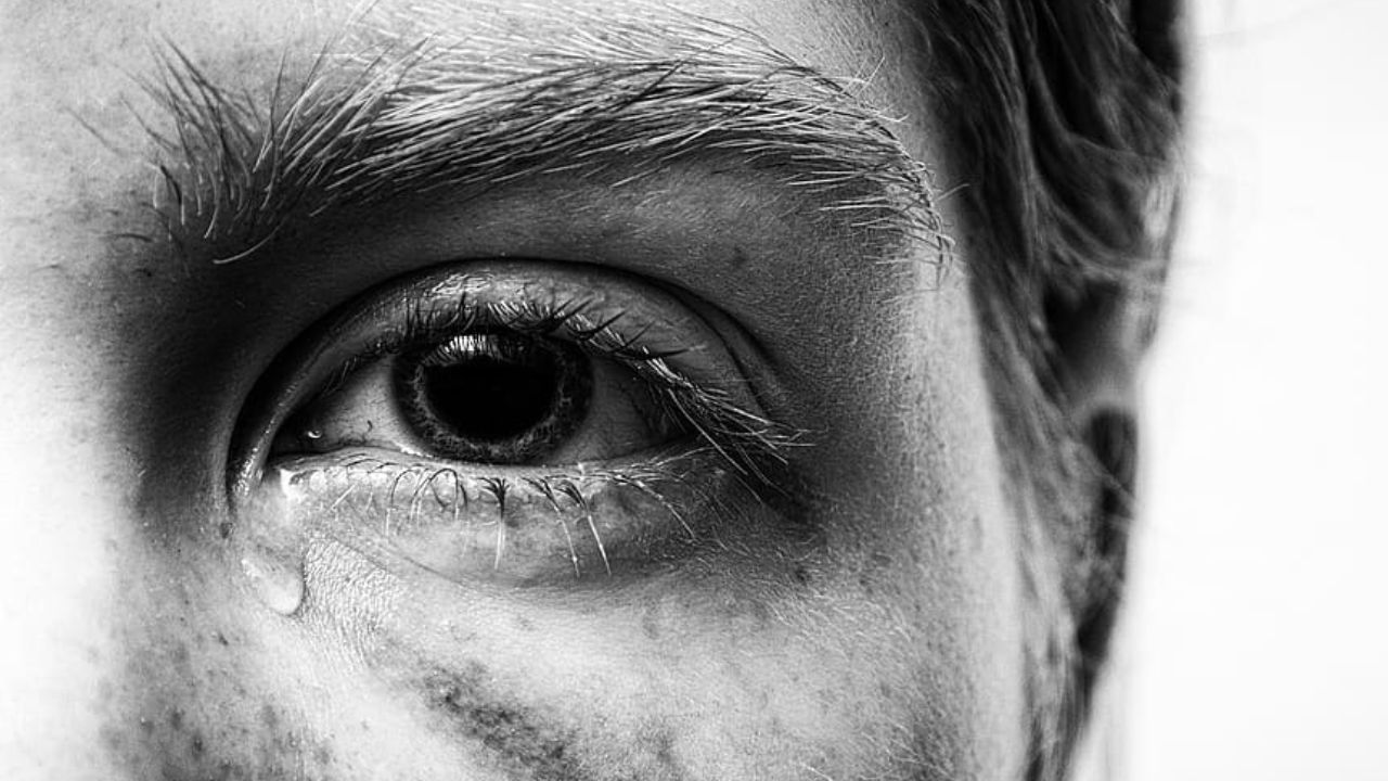 A man's tear, the strength in letting it show